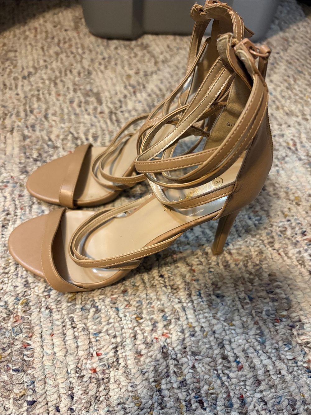 Dream Pairs Tan Strappy High Heel Sandals